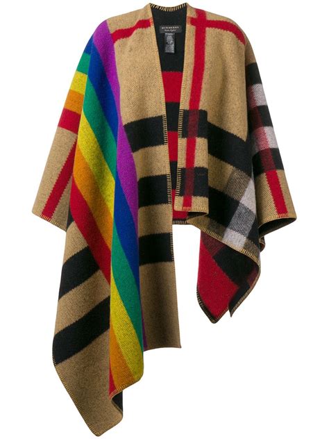 burberry cape poncho ebay|burberry rainbow vintage check poncho.